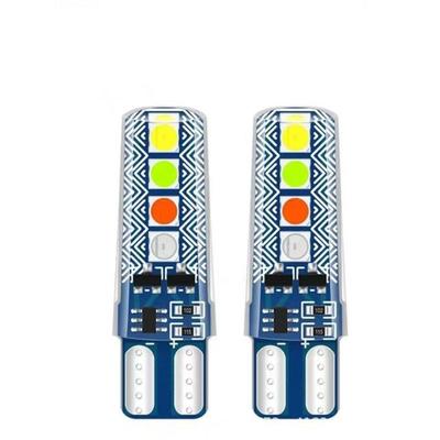 10Pcs Car License Plate Light Rgb T10 3030 8Smd Led Strobe Flash Light Led W5W/194 Clearance Lights Side Marker Parking Lamp