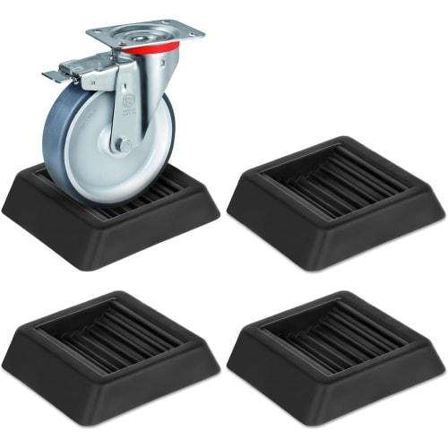 JUTOSU Caster Stoppers, Set of 4, Rubber Caster Chair Stoppers, Anti-Slip, Quiet, Vibration Absorbing, Scratch-Resistant, Protective Pads for Furnitur