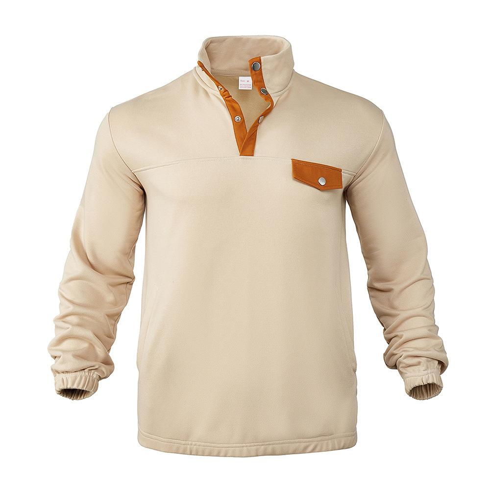 Herbst/Winter Neuankömmling Herren Outdoor Top Lässiges Color-Blocking Stehkragen Langarm Sweatshirt