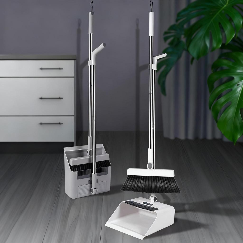 Dustpan And Broom Set 3 Piece Rust Proof Sweeping Duster Broom Dustpan Set For House Kitchen Apartment Indoor Outdoor Floor Dorm