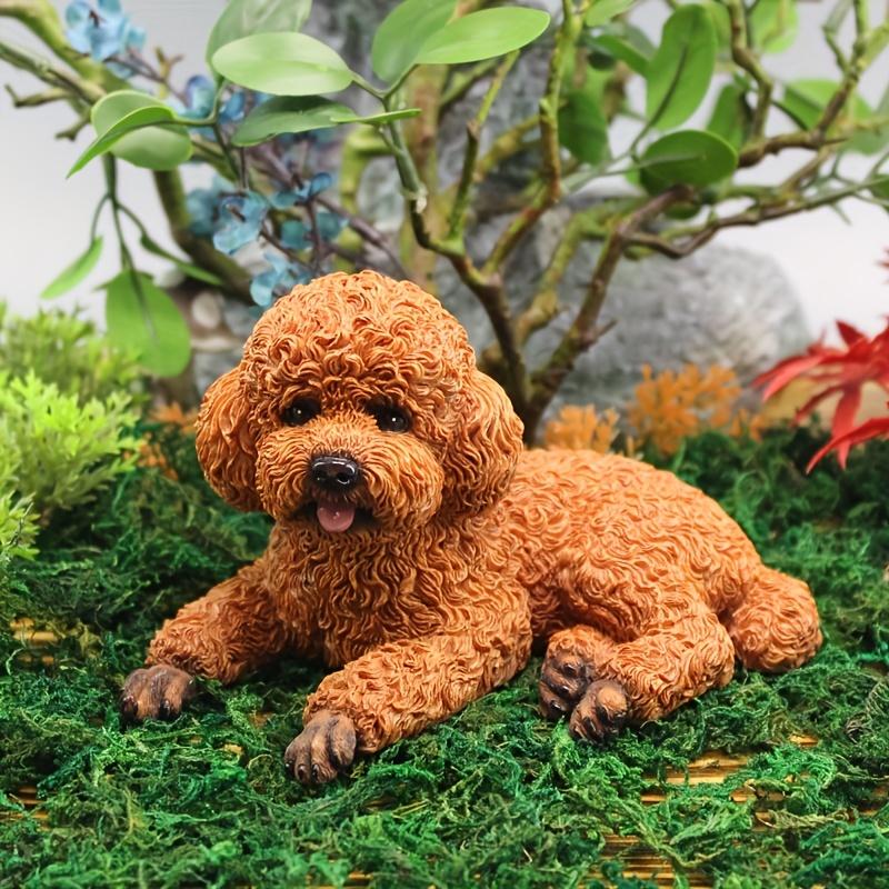 Für Miniatur-Teddyhund-Armaturenbrett-Ornament - Niedliches Pudel-Design, Harzmaterial, Ideal für Auto-Innenraum und Wohnkultur