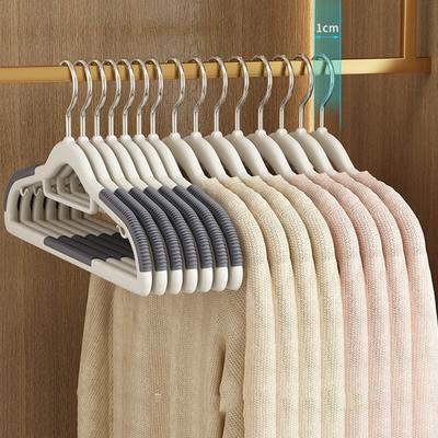 10 ks Protiskluzové šedé multifunkční domácí ramínko na mokré i suché prádlo vhodné pro zavěšení a uskladnění oblečení, ložnicový šatník