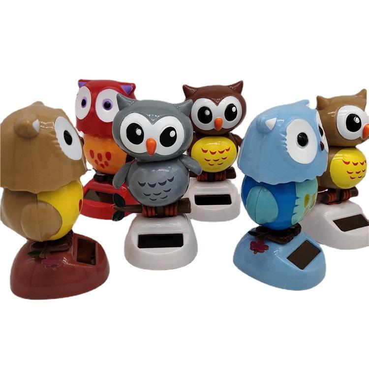 Creative 1Pc Funny Solar Owl Swinging Doll Dancing Swinging Animated Bobbleheads Ornament Toy Kids Desktop Car Dashboard Decor