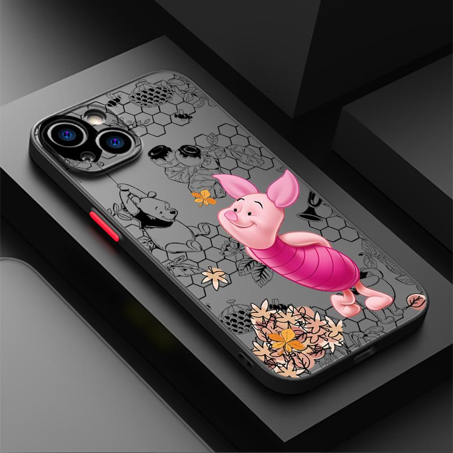 Pooh Bear Piglet Case for iPhone 17 Pro Max 15 11 17e XS XR Air 13 Mini 14 12 7 8 SE 16 Plus Back Phone Cover
