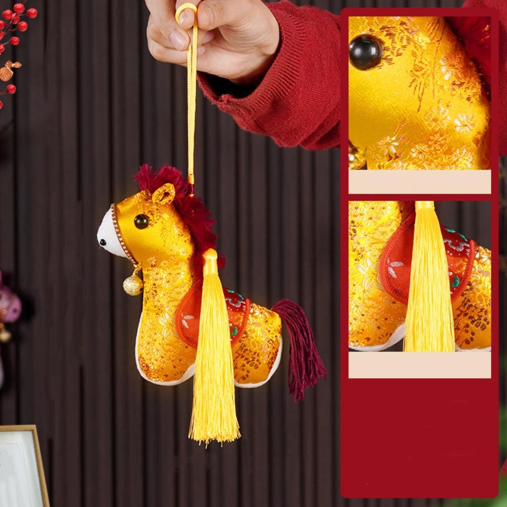Plush Horse Keychain Cartoon Bag Pendant Cute Zodiac Pony Home Decoration  Birthday Gift