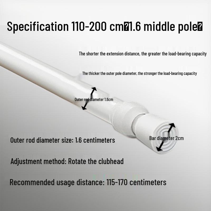 Stanzfreie Teleskop-Vorhangstange für Türen, Küchen, Kleiderschränke, Duschen und zum Wäschetrocknen