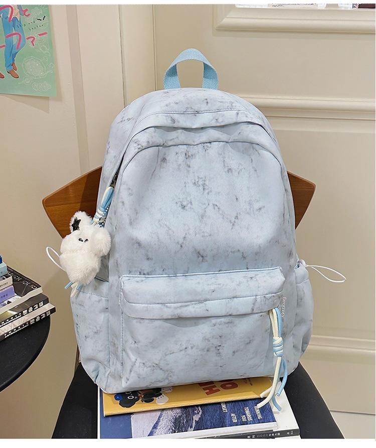School bag summer new Mori high-value college student school bag fresh tie-dye versatile backpack casual simple shoulder bag