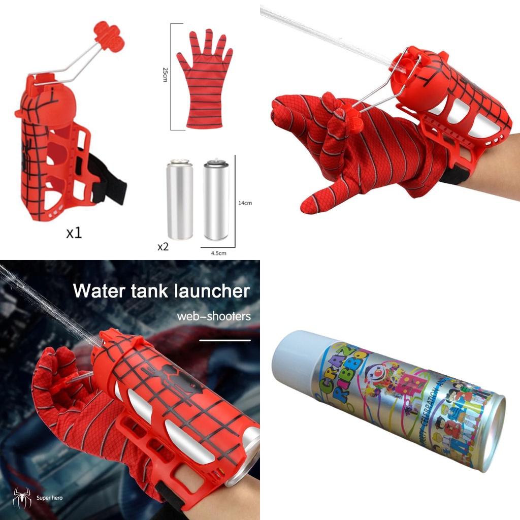 Spinnenseide Shooter Spielzeughandschuhe für Kinder Halloween Rollenspiel mit Seidensprühfunktion