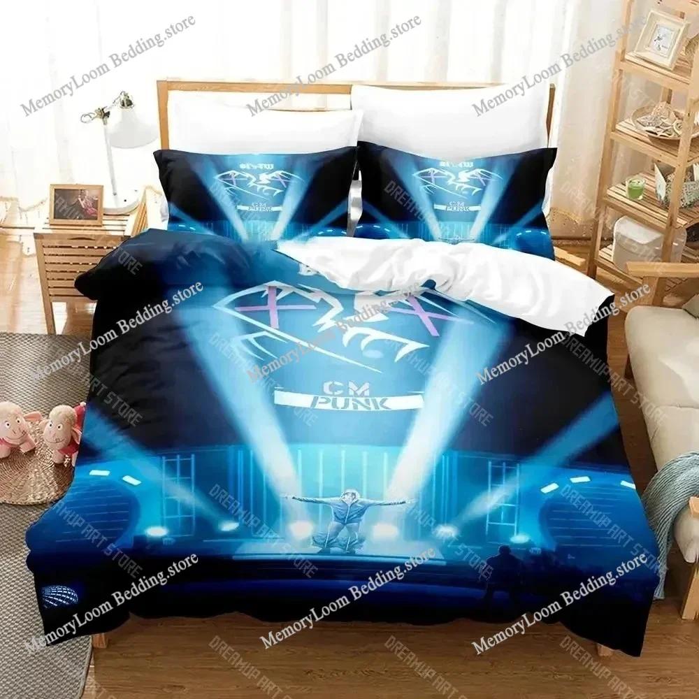 CM Punk Aew Il Migliore del Mondo Set Biancheria da Letto Copripiumino Set Letto Copripiumino Federa Piumone Taglia King Queen Ragazzi Adulti