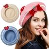 Lace Edge Knitted Beret Soft Bow Beret Japanese Style Pullover Beanie Cap  Autumn Winter Season