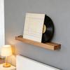 Retro Style Wall Mounted Shelf For Record Storage Made Of Wood Heavy Load Easy Installation For Home Decoration
