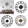 Large Arabic Roman Numerals Metal Wall Clock Quiet Movement Contemporary Styles Easy Installation For Indoor Space