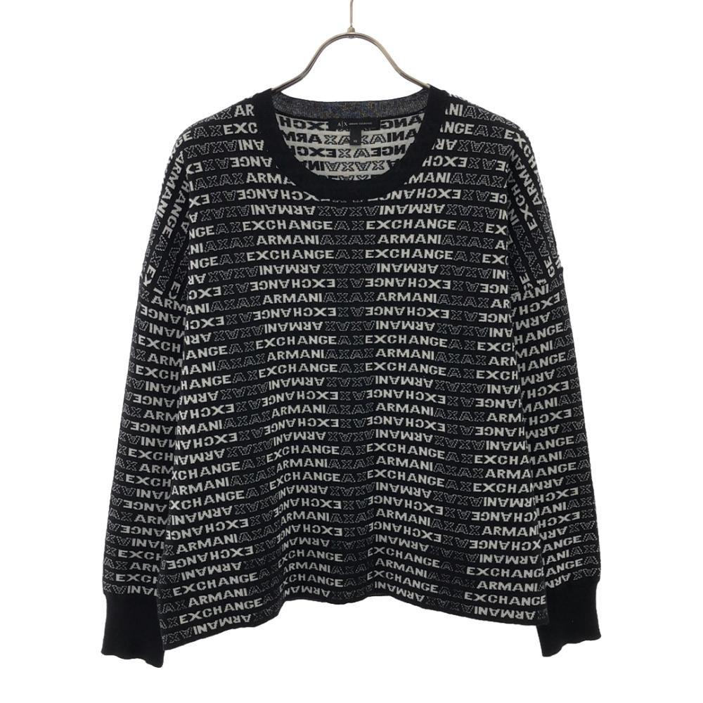 

ARMANI EXCHANGE logo Long sleeve sweater XS black knit Women Used