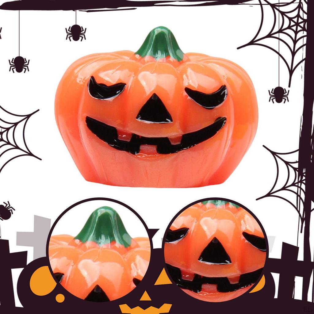 20 Pieces Halloween Miniature Pumpkin Figurines Desktop Ornament Resin Sculptures Crafts