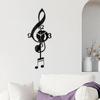 Music Note Wall Clock Gift Acrylic Arabic Numerals Music Note Art Silent No Ticking for Kid’S Room Bedroom Kitchen School Office