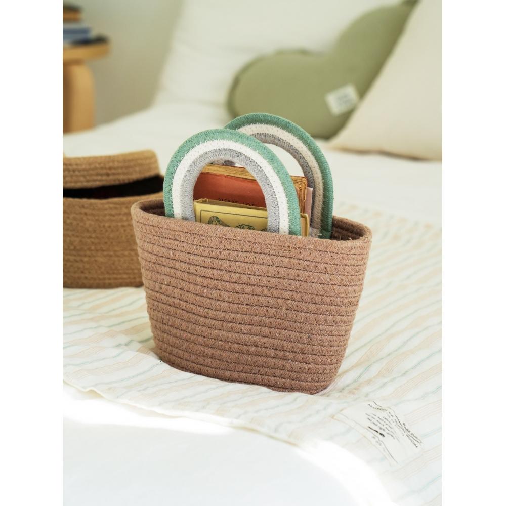 Bolsa con Asa Tejida Daiso Verde Marrón