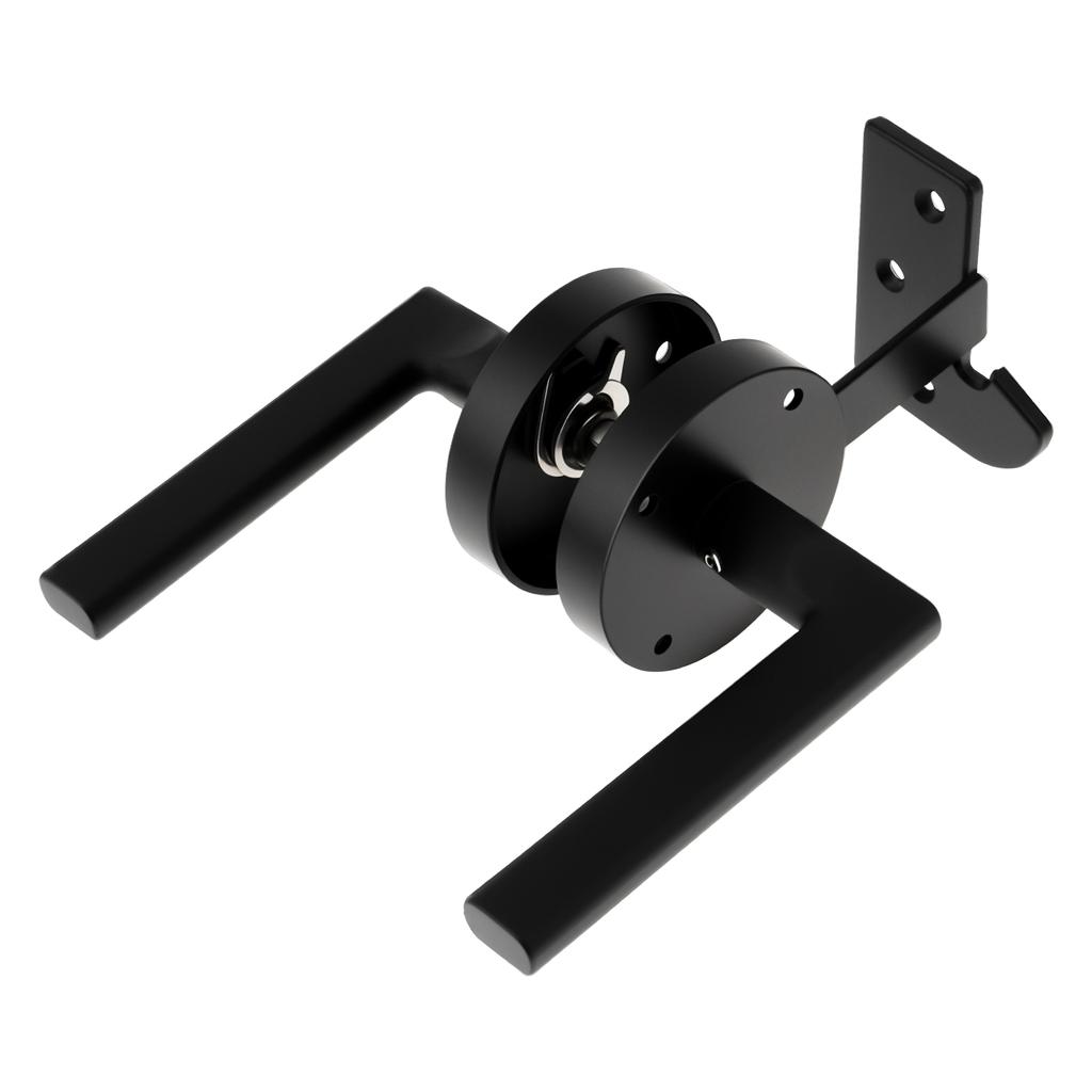 Heavy Duty Double Sided Swinging Gate Latch Black Self Locking Includes Screws Wrench Wood Fence Garden Backyard