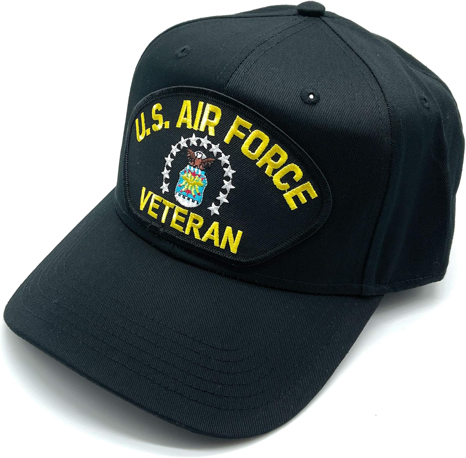 Us Air Force Veteran Patch Retired Adjustable Baseball Cap One Size