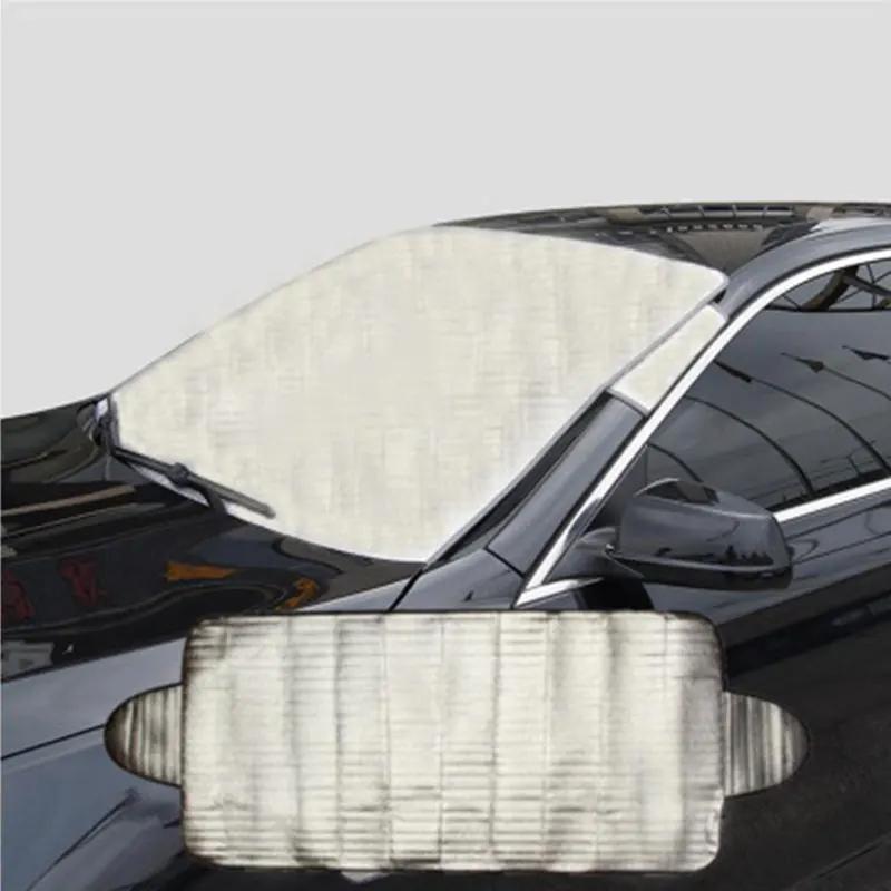 Window Windshield Sun Shade Portable Durable Car Snow Cover Aluminum Foil and Sponge Car Snow Ice Protector Front Rear Visor
