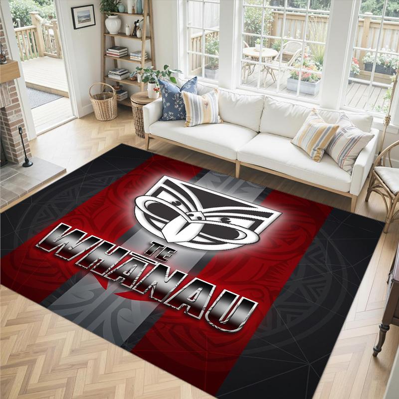 Wigan Warriors Design Crystal Velvet Carpet Cozy Non?Slip Printed Rug For Bedroom Living Room Entrance