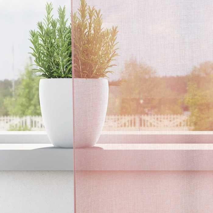 VidaXL Rideaux en voile avec œillets 2 pcs rose clair 140x260 cm, rideau en filet, rideau transparent, voile de fenêtre, 4102087