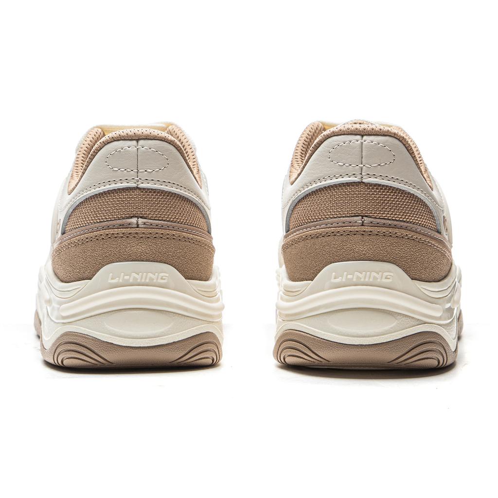 Li Ning Planet Cushioning Slip Resistant Abrasion Resistant Height Increasing Low Top Casual Shoes Women's Oat Gray AGCV260-2