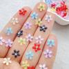 50Pcs 7mm Resin 3D Colorful Mini Shiny Diamond Flower Gems Flatback Figurines Scrapbook Wedding Applique Nail Art Decor Crafts