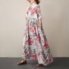 Short Sleeve Plus Size Cotton Vintage Floral New In Dresses for Women Casual Loose Long Summer Dress