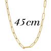 Spilla Rettangolare in Oro 18K Collana Semplice in Acciaio Inossidabile con Chiusura OT da Donna