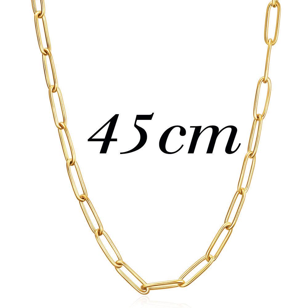 18K Gold Rectangular Brooch Women s Simple OT Buckle Stainless Steel Necklace