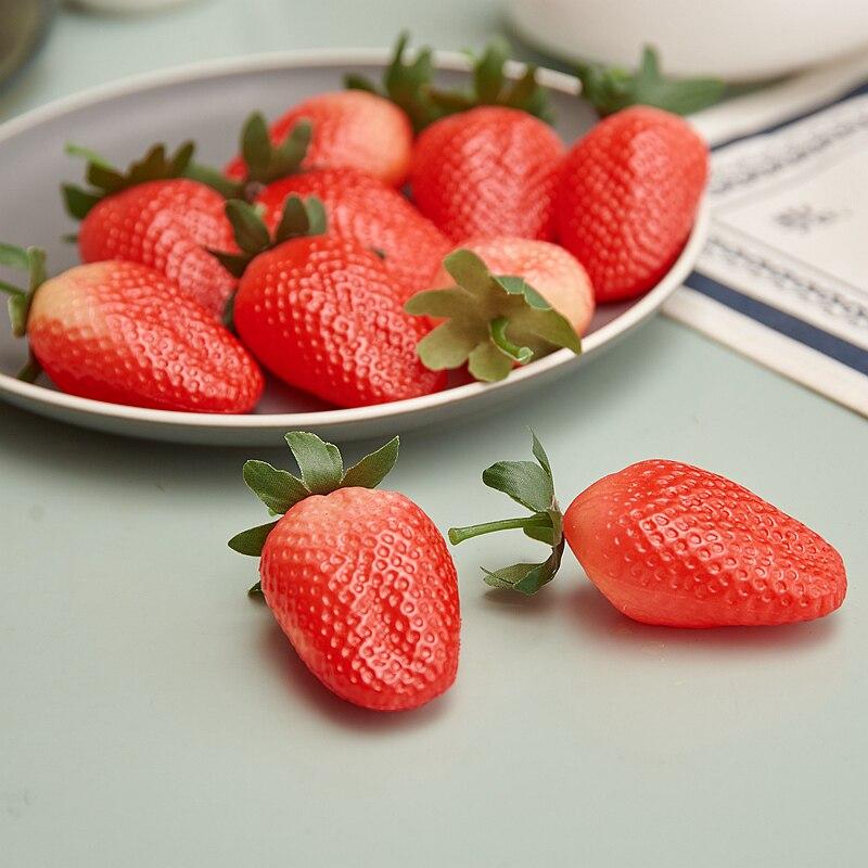 10Pcs Artificial Strawberries Fake Fruit For Home Party Decor Pography Prop Holiday Decor For Home Decoration