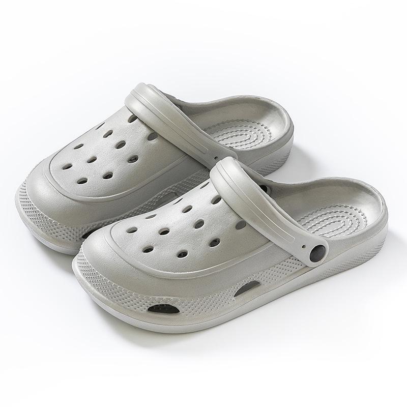 "Unisex Summer Garden Shoes: Non-Slip, Thick-Soled Half-Toe Beach Sandals"