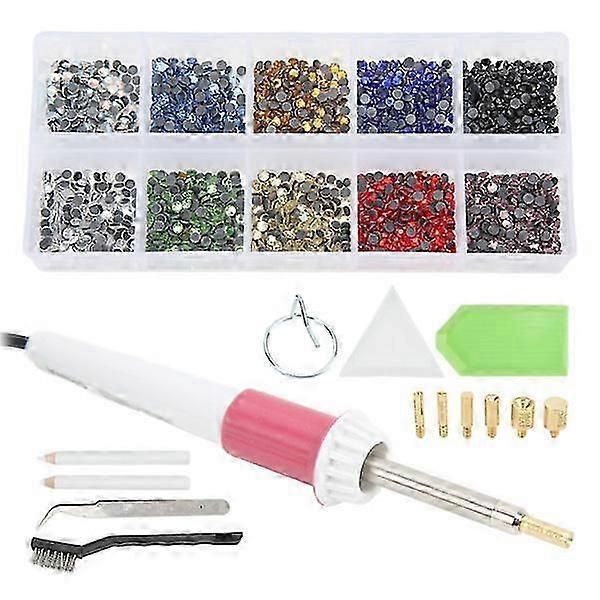 Hotfix applicator set easy use hotfix rhinestones applicator tool for crafts leather clothing 110240V US plug