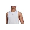 adidas Solid Color Logo Casual Sport Moisture-Wicking Athletic Tank Top Men Tops White HP1755
