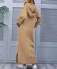 New Plus Size Knitted Hooded Fleece Dress with Pockets - Autumn/Winter Casual Fashion