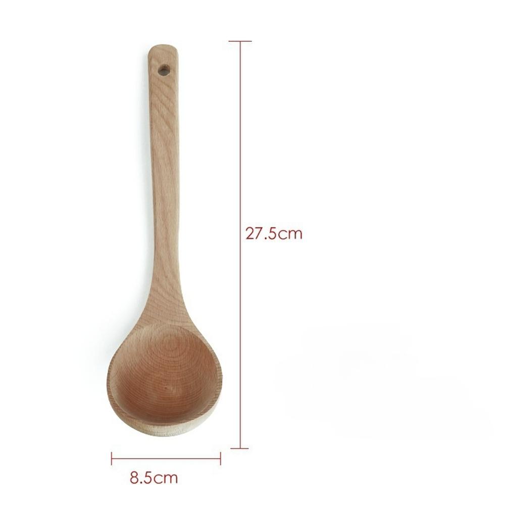 Beech Wooden Spatula Soup Spoon Utensils for Kitchen High Temperature Resistant Anti Slip Turners Home Kitchen Accessories Set