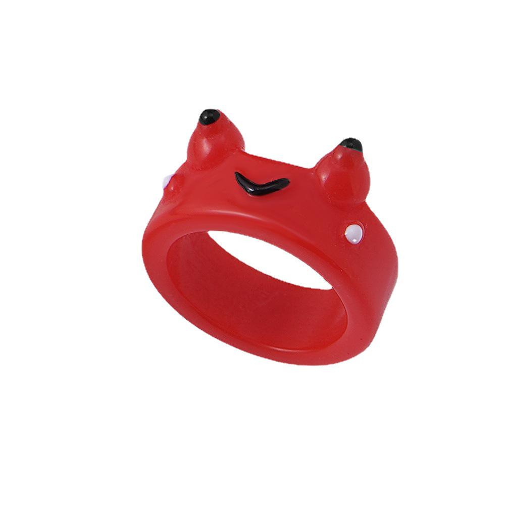 Anello in Resina a Forma di Rana Cartone Animato Bizzarro: Stile Carino e alla Moda per l'Indice o il Dito dell'Articolazione