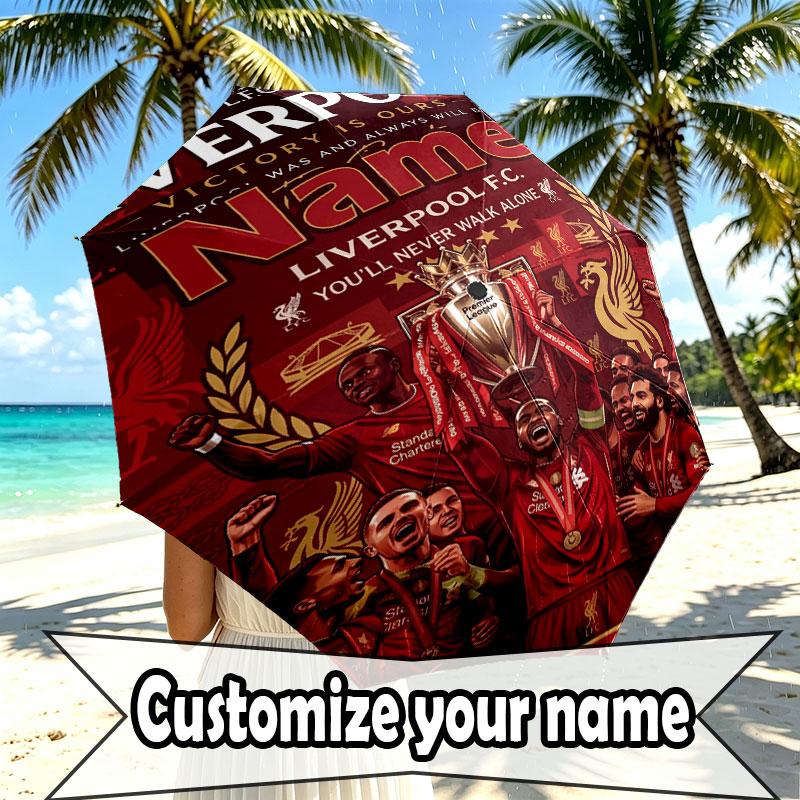 Custom Name Personalized LFC Print Umbrella, Auto Open Close, 8‑Rib Sturdy Frame, Commute Camping Hiking Use, Birthday Gift