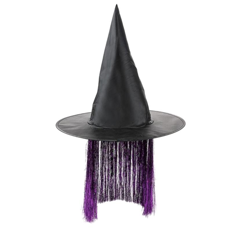 Stylish Oxford Fabric Witch Hat For Halloween Costume Parties Adult Teen Adjustable Design Cosplay Accessories
