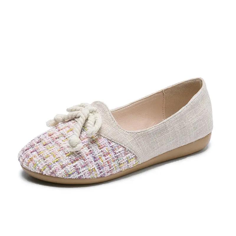 Fashion Light Trends 2025 Fashion Slip On With Bow Ladies Footwear Sale Korean Cheap Casual Offers Comfortable and Elegant Women's Shoes