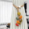 Halloween Pumpkin Curtain Tieback Farmhouse Adjustable Strap Fruit Vegetable Decorative Drape Window Curtain Holder Holdbacks Curtain Accessories