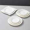 Gold Rimmed Jingdezhen Bone China Flat Plate - Elegant Ceramic Dinnerware for Home & Restaurant