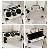 Fun Creative Radio Shape Women Handbag Fun Retro Individual Crossbody Bag Vintage Shoulder Bag Unique Small Box Messenger Bag