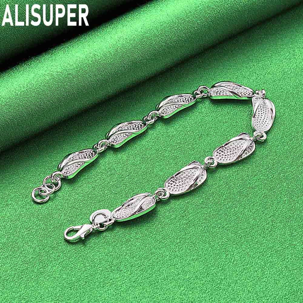 925 Sterling Silver Minimalist Flip-Flops Bracelet - Beautiful Gift Jewelry