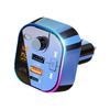 FM Transmitter Car Bluetooth Receiver 5.0 Car MP3 Player Type-C Dual USB PD 3.1A Fast Charging Ambient Light Cigarette Lighter