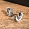 Punk Viking Hoop Earrings for Men Boys,Vintage Celtic Knot Stainless Steel Huggies Earrings,Hip Hop Cool Street Zircon Gifts