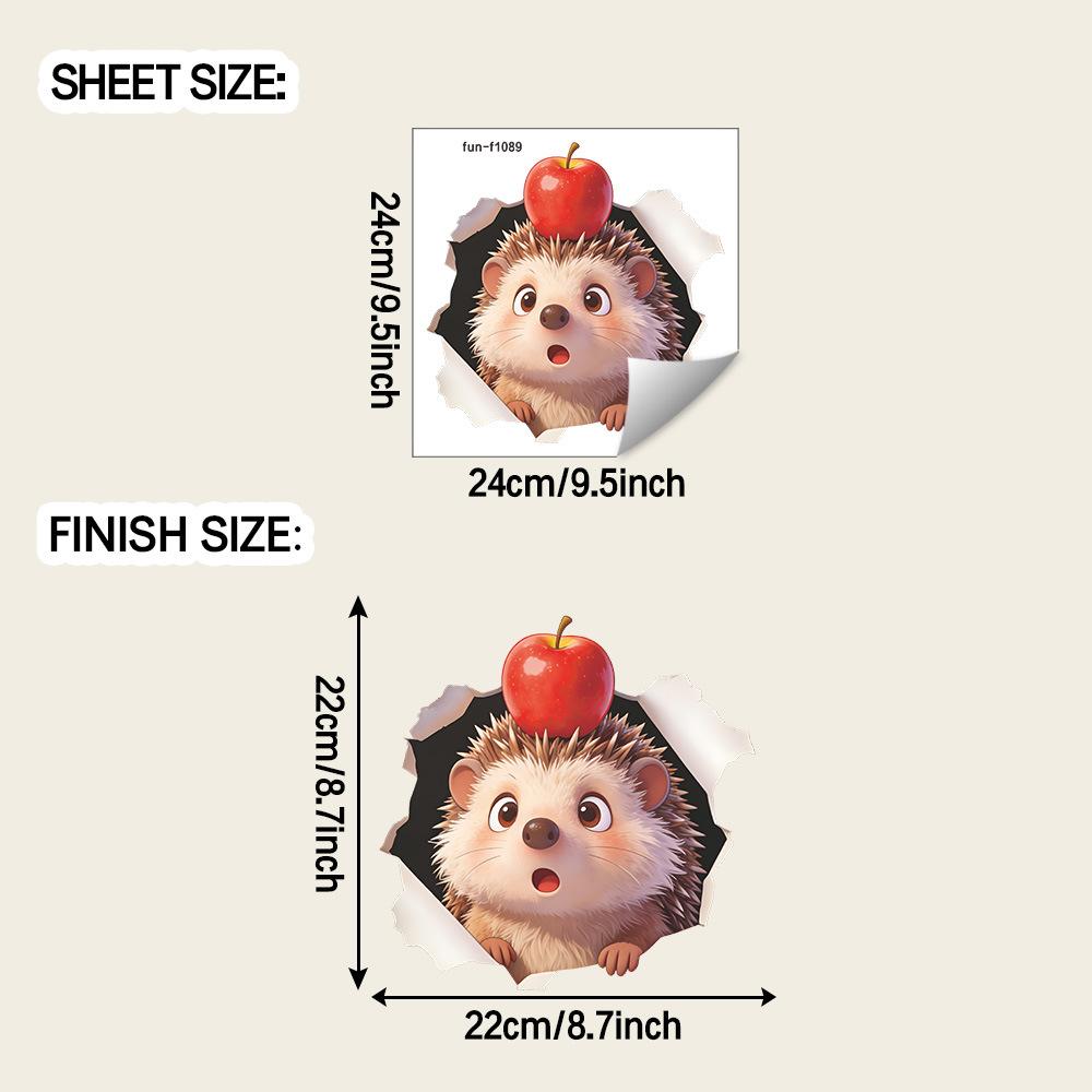 

Cartoon Cute Little Hedgehog Kitchen Refrigerator Sticker for Home Decoration and Beautification