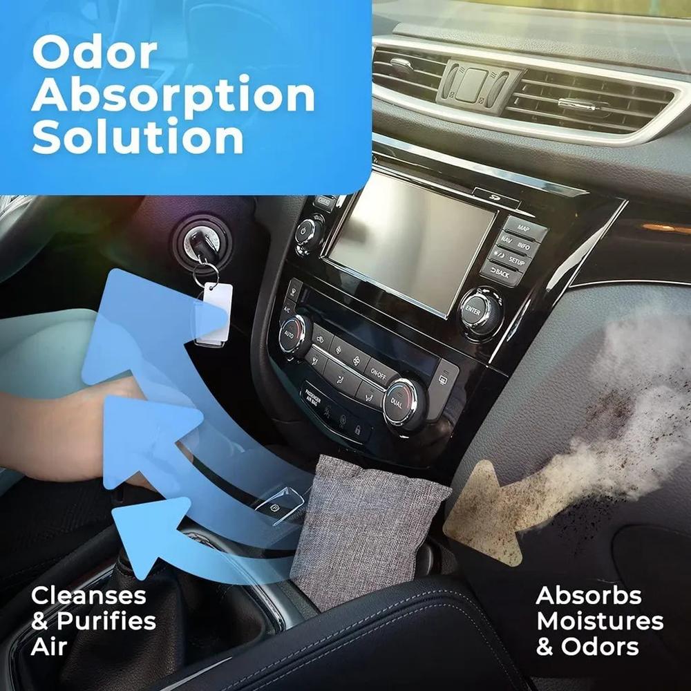 

Activated Carbon Bag Car Home Dehumidification Odor Formaldehyde Removal Linen Bamboo Charcoal Bag Green