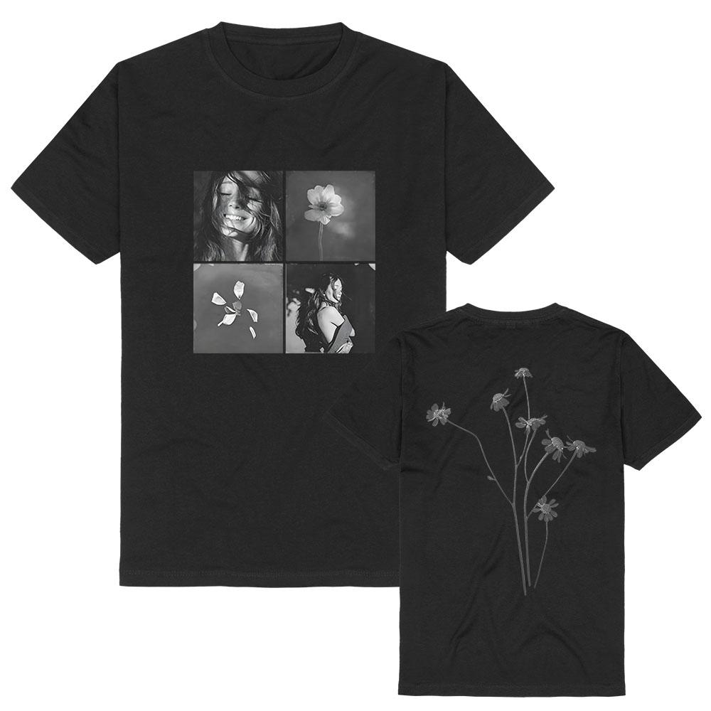 Bunny Petal Tile Photo T-Shirt Ariana Grande Singer Design Tshirts Short Sleeve Cotton Soft Tees Women Men Clothes Graphic Merch