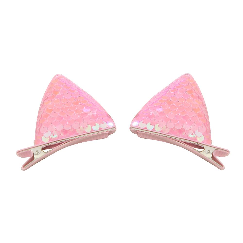 Cat Ear Side Princess Hair Clip Sweet Girl Cute Super Shiny Hair Clip Powder Sparkly Side Clip Hair Party Decoration